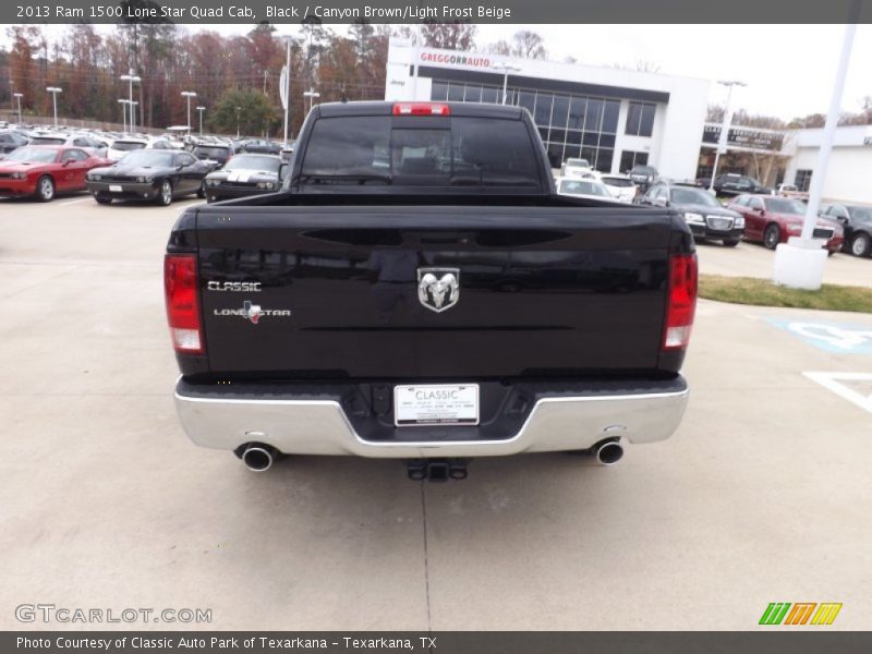Black / Canyon Brown/Light Frost Beige 2013 Ram 1500 Lone Star Quad Cab