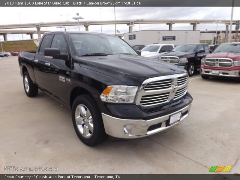 Black / Canyon Brown/Light Frost Beige 2013 Ram 1500 Lone Star Quad Cab