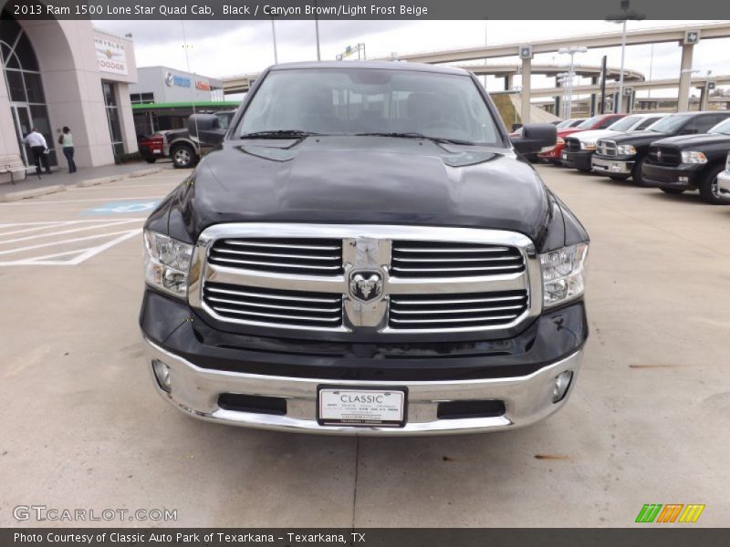 Black / Canyon Brown/Light Frost Beige 2013 Ram 1500 Lone Star Quad Cab