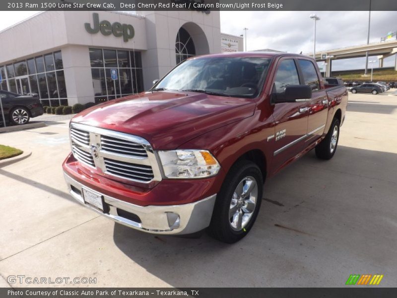 Deep Cherry Red Pearl / Canyon Brown/Light Frost Beige 2013 Ram 1500 Lone Star Crew Cab