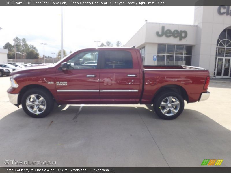 Deep Cherry Red Pearl / Canyon Brown/Light Frost Beige 2013 Ram 1500 Lone Star Crew Cab