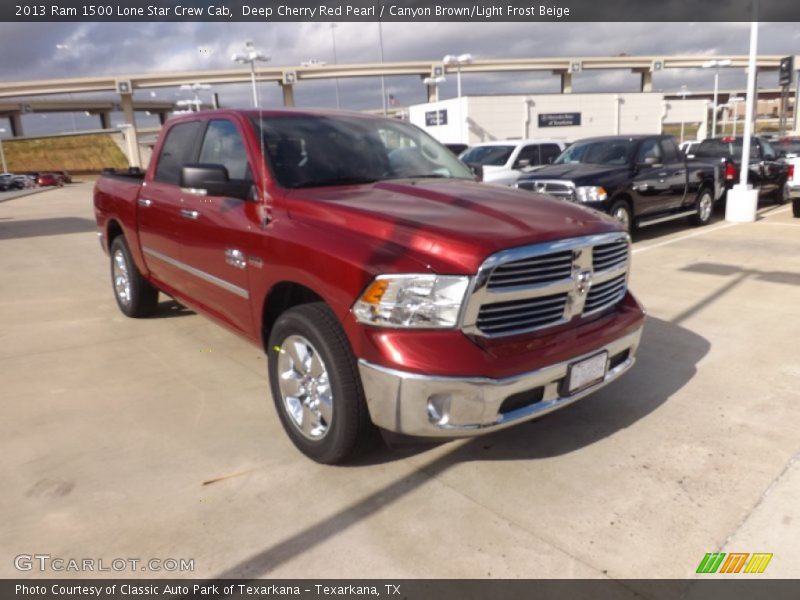 Deep Cherry Red Pearl / Canyon Brown/Light Frost Beige 2013 Ram 1500 Lone Star Crew Cab