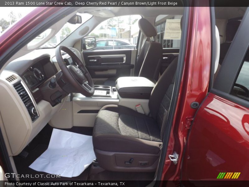 Deep Cherry Red Pearl / Canyon Brown/Light Frost Beige 2013 Ram 1500 Lone Star Crew Cab