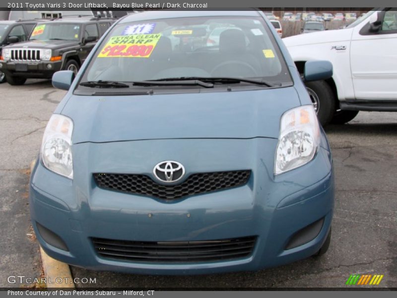 Bayou Blue Pearl / Dark Charcoal 2011 Toyota Yaris 3 Door Liftback