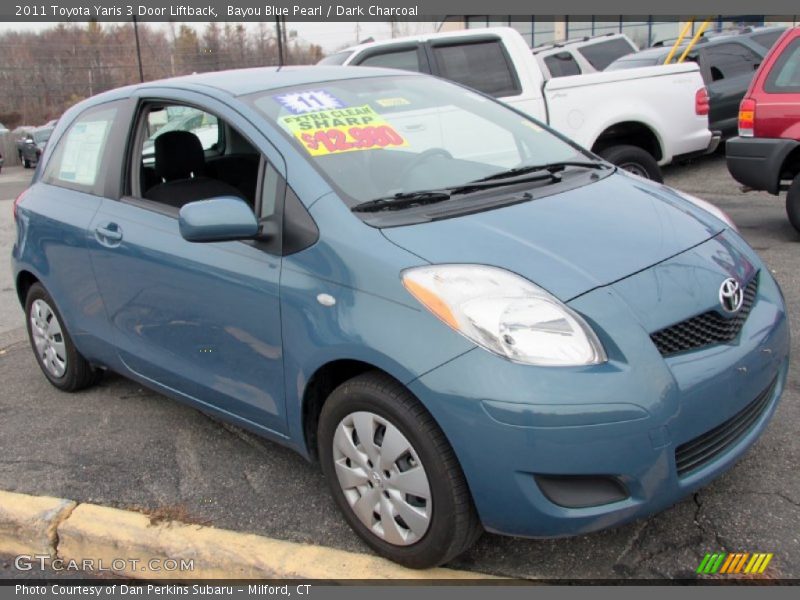 Bayou Blue Pearl / Dark Charcoal 2011 Toyota Yaris 3 Door Liftback