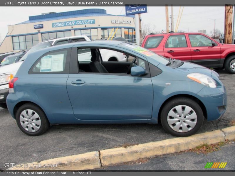 Bayou Blue Pearl / Dark Charcoal 2011 Toyota Yaris 3 Door Liftback