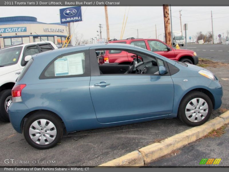 Bayou Blue Pearl / Dark Charcoal 2011 Toyota Yaris 3 Door Liftback