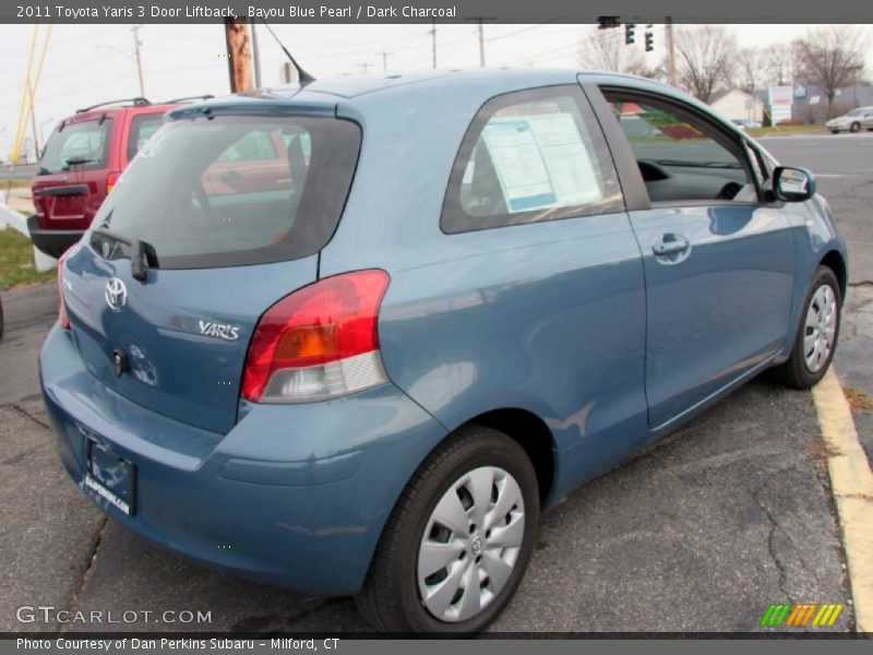 Bayou Blue Pearl / Dark Charcoal 2011 Toyota Yaris 3 Door Liftback
