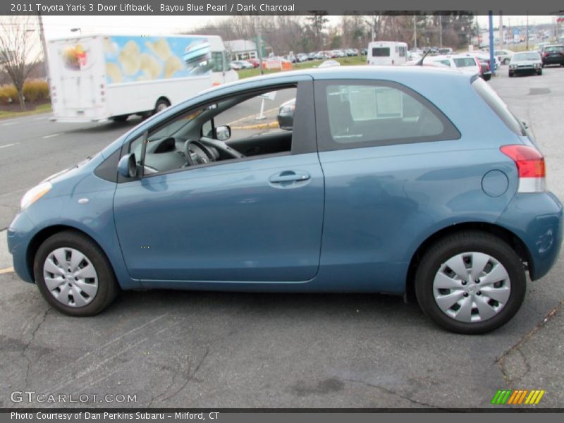 Bayou Blue Pearl / Dark Charcoal 2011 Toyota Yaris 3 Door Liftback