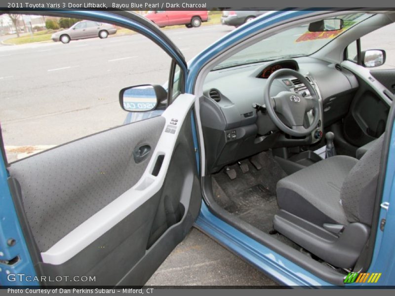 Bayou Blue Pearl / Dark Charcoal 2011 Toyota Yaris 3 Door Liftback