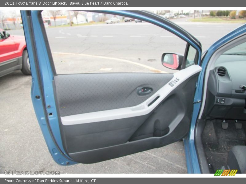 Bayou Blue Pearl / Dark Charcoal 2011 Toyota Yaris 3 Door Liftback