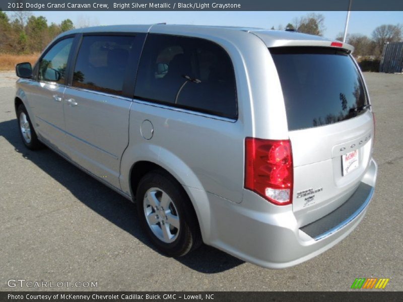 Bright Silver Metallic / Black/Light Graystone 2012 Dodge Grand Caravan Crew