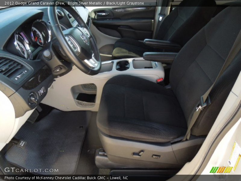 Bright Silver Metallic / Black/Light Graystone 2012 Dodge Grand Caravan Crew