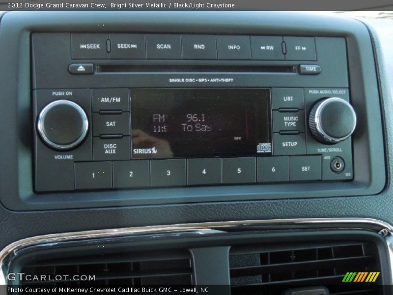 Bright Silver Metallic / Black/Light Graystone 2012 Dodge Grand Caravan Crew