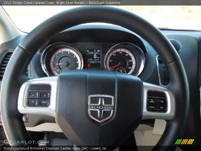 Bright Silver Metallic / Black/Light Graystone 2012 Dodge Grand Caravan Crew
