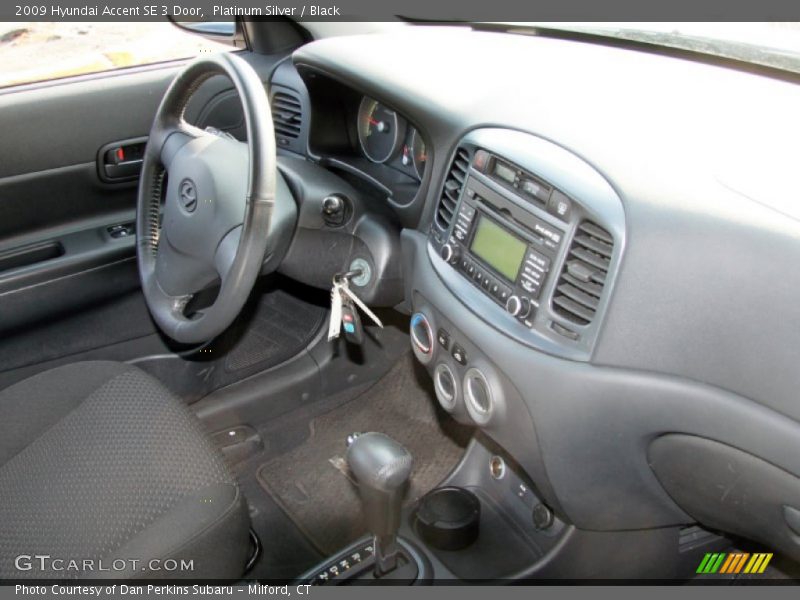 Platinum Silver / Black 2009 Hyundai Accent SE 3 Door