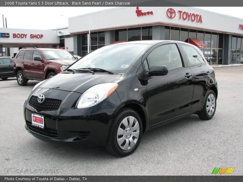 Black Sand Pearl / Dark Charcoal 2008 Toyota Yaris S 3 Door Liftback