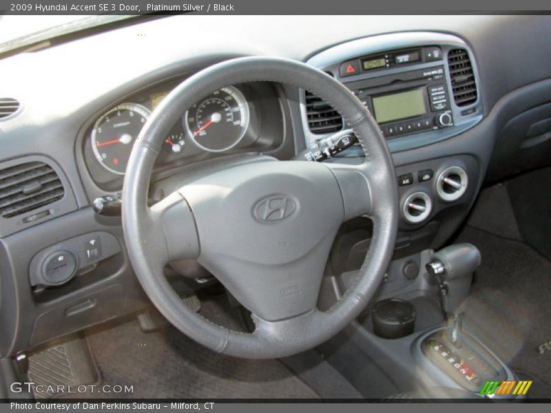 Platinum Silver / Black 2009 Hyundai Accent SE 3 Door