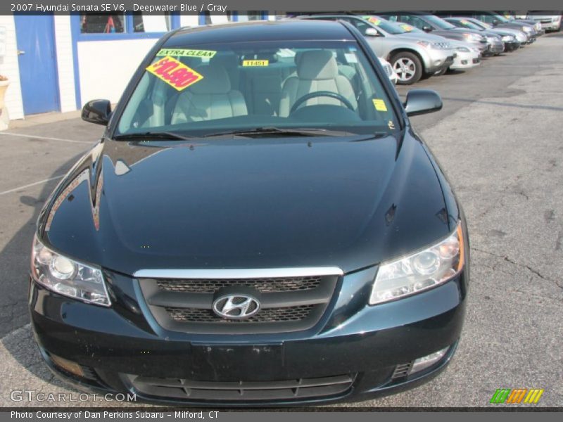 Deepwater Blue / Gray 2007 Hyundai Sonata SE V6