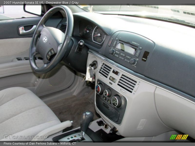 Deepwater Blue / Gray 2007 Hyundai Sonata SE V6