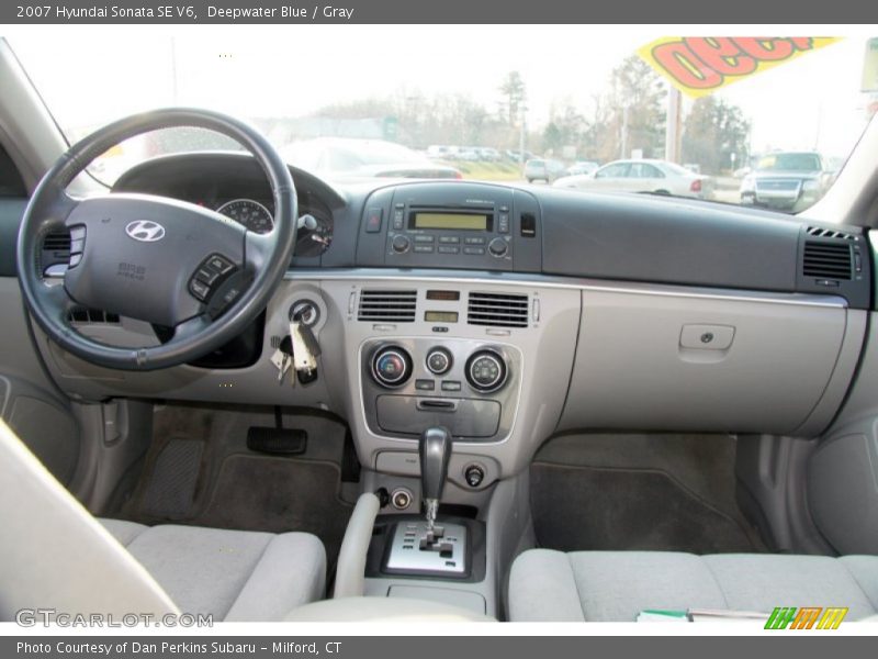 Deepwater Blue / Gray 2007 Hyundai Sonata SE V6
