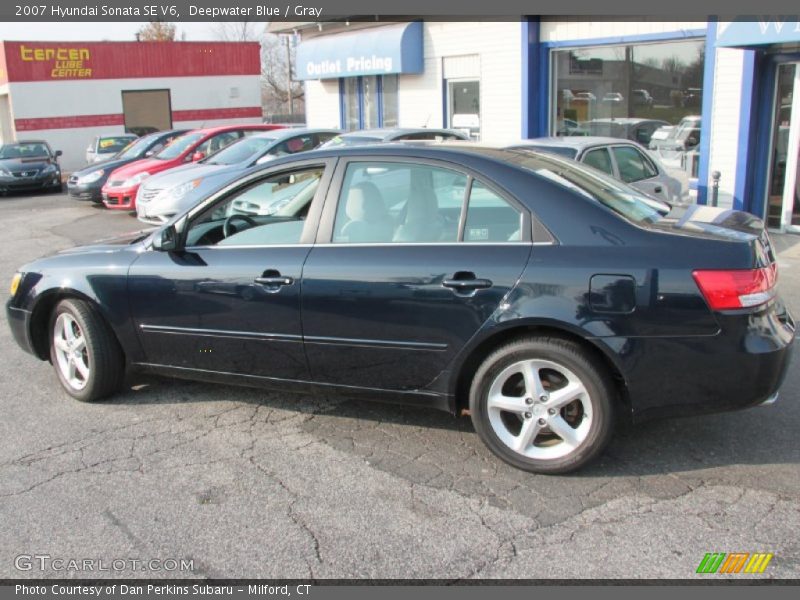 Deepwater Blue / Gray 2007 Hyundai Sonata SE V6