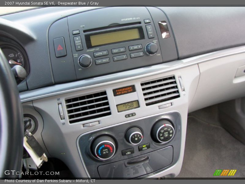 Deepwater Blue / Gray 2007 Hyundai Sonata SE V6