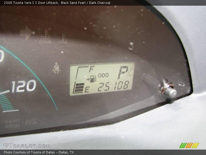 Black Sand Pearl / Dark Charcoal 2008 Toyota Yaris S 3 Door Liftback