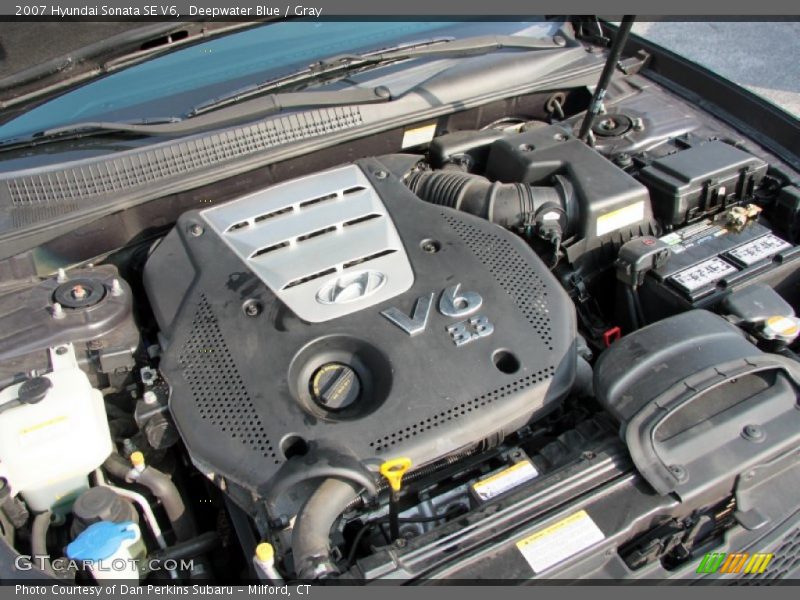 Deepwater Blue / Gray 2007 Hyundai Sonata SE V6