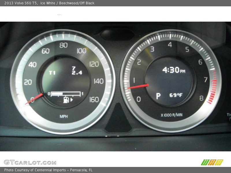 Ice White / Beechwood/Off Black 2013 Volvo S60 T5