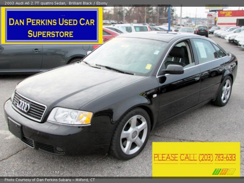 Brilliant Black / Ebony 2003 Audi A6 2.7T quattro Sedan