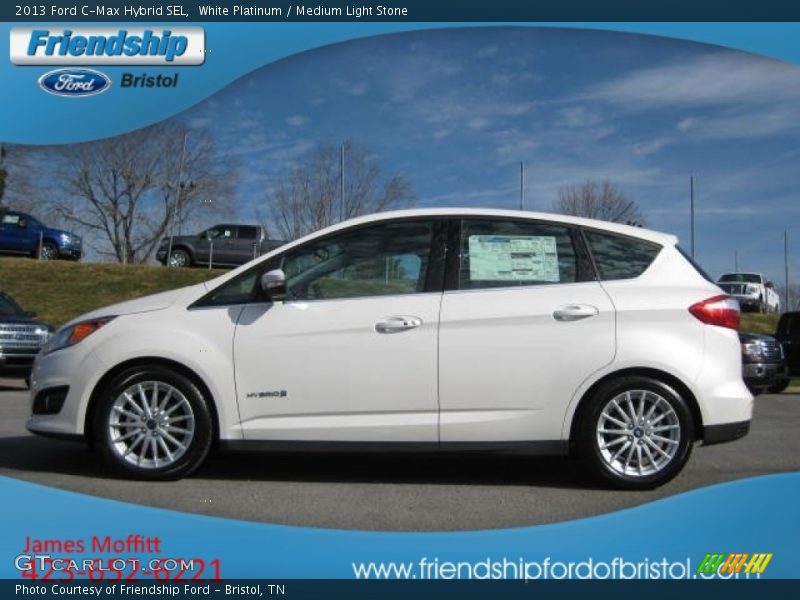 White Platinum / Medium Light Stone 2013 Ford C-Max Hybrid SEL