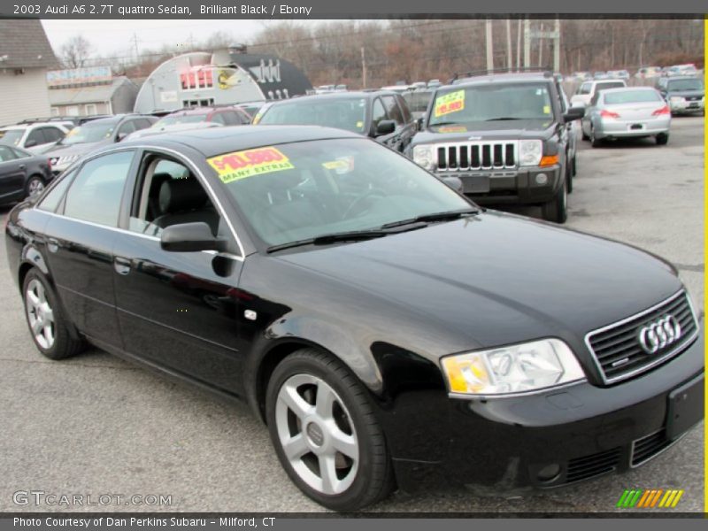 Brilliant Black / Ebony 2003 Audi A6 2.7T quattro Sedan