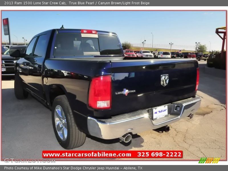True Blue Pearl / Canyon Brown/Light Frost Beige 2013 Ram 1500 Lone Star Crew Cab
