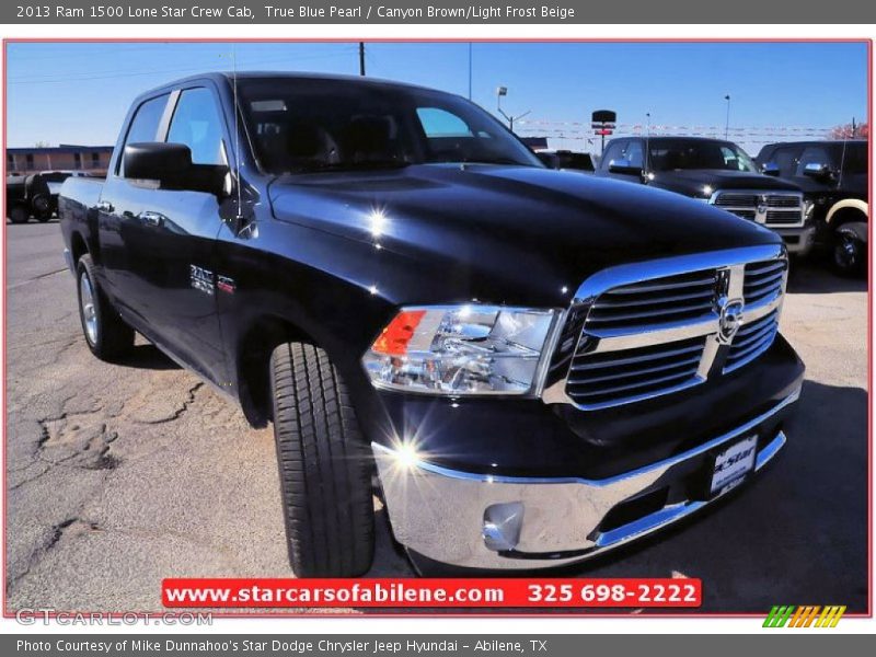 True Blue Pearl / Canyon Brown/Light Frost Beige 2013 Ram 1500 Lone Star Crew Cab