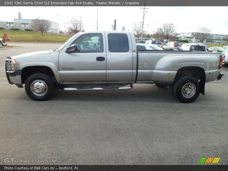 Pewter Metallic / Graphite 2002 GMC Sierra 3500 SLE Extended Cab 4x4 Dually