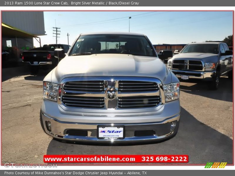 Bright Silver Metallic / Black/Diesel Gray 2013 Ram 1500 Lone Star Crew Cab