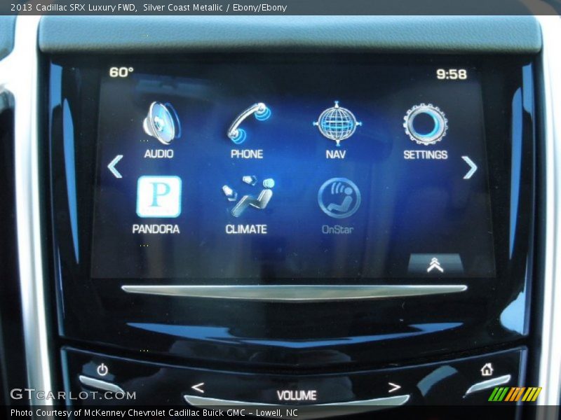 Silver Coast Metallic / Ebony/Ebony 2013 Cadillac SRX Luxury FWD