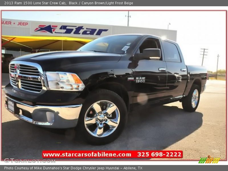 Black / Canyon Brown/Light Frost Beige 2013 Ram 1500 Lone Star Crew Cab