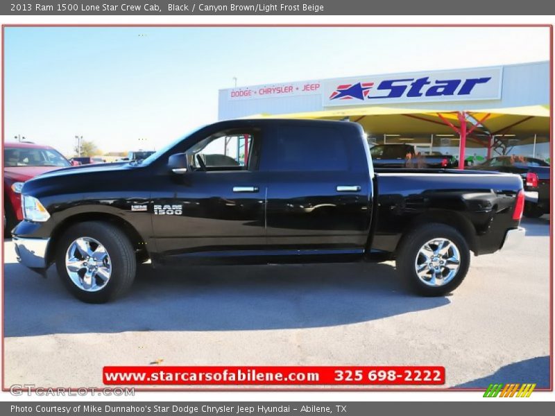 Black / Canyon Brown/Light Frost Beige 2013 Ram 1500 Lone Star Crew Cab