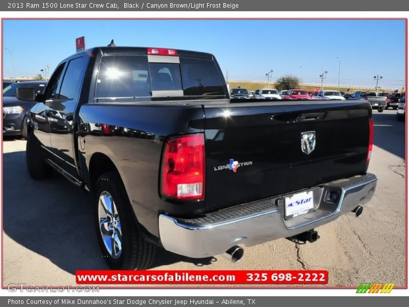 Black / Canyon Brown/Light Frost Beige 2013 Ram 1500 Lone Star Crew Cab