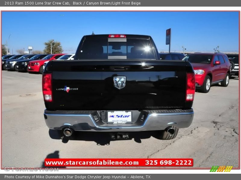 Black / Canyon Brown/Light Frost Beige 2013 Ram 1500 Lone Star Crew Cab