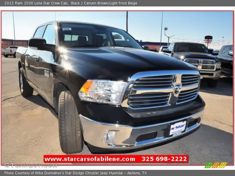Black / Canyon Brown/Light Frost Beige 2013 Ram 1500 Lone Star Crew Cab