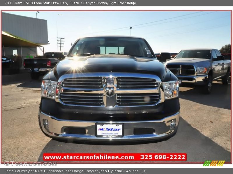 Black / Canyon Brown/Light Frost Beige 2013 Ram 1500 Lone Star Crew Cab