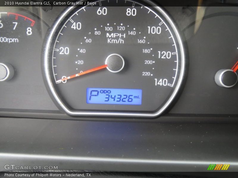 Carbon Gray Mist / Beige 2010 Hyundai Elantra GLS