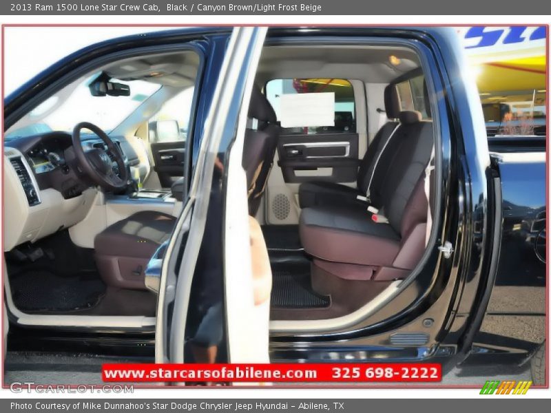 Black / Canyon Brown/Light Frost Beige 2013 Ram 1500 Lone Star Crew Cab