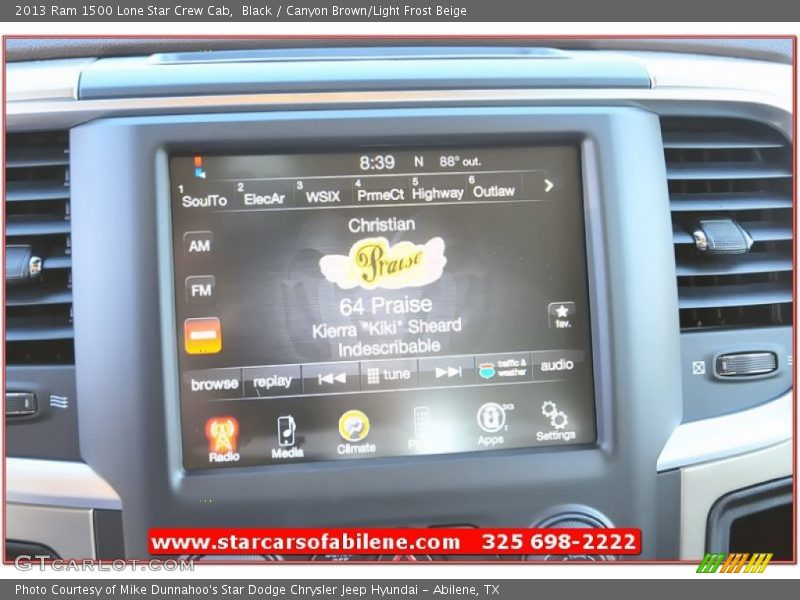 Black / Canyon Brown/Light Frost Beige 2013 Ram 1500 Lone Star Crew Cab