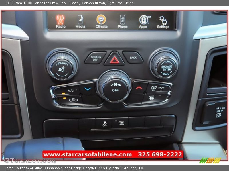 Black / Canyon Brown/Light Frost Beige 2013 Ram 1500 Lone Star Crew Cab