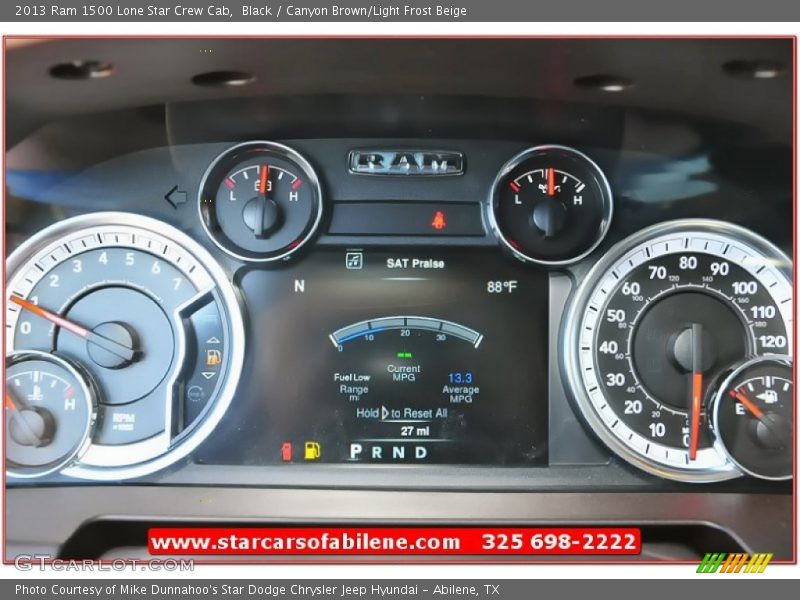 Black / Canyon Brown/Light Frost Beige 2013 Ram 1500 Lone Star Crew Cab