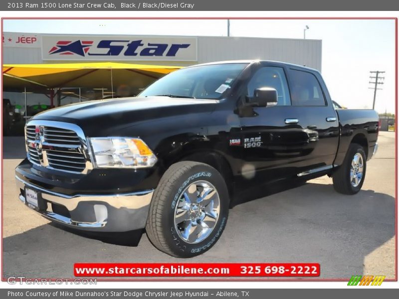 Black / Black/Diesel Gray 2013 Ram 1500 Lone Star Crew Cab